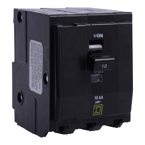 Schneider Electric Thermal Magnetic Circuit Breaker; 3-Pole; 10A; 240VAC; Lever; Ring Terminal; UL 489
